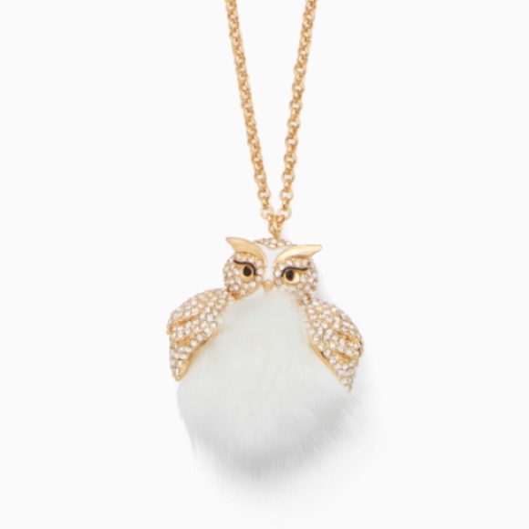 kate spade Jewelry - Kate Spade ♠️ NWT Owl Faux Fur Pouf Necklace